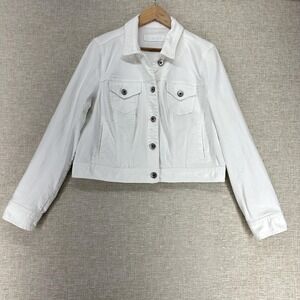 clothing maurices white jean jacket Maurices Jackets Coats Maurices Womens Denim Jacket Side Pockets  Metal Button Down Size Medium Poshmark